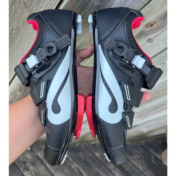 Peloton PL-SH-02 Cycling Shoes w/ Cleats Black Red Size 39 EU (Women's 8 US) EUC - Picture 8 of 10
